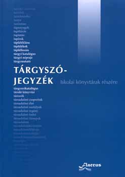 Tárgyszójegyzék