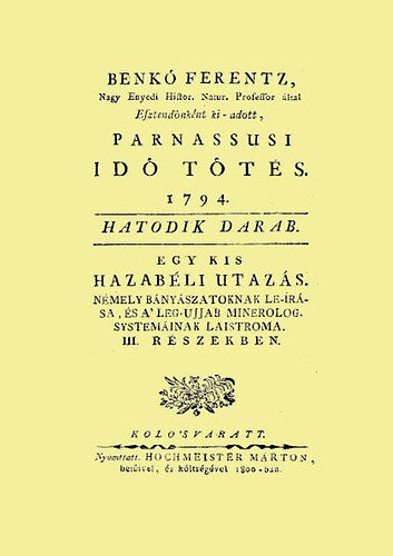 Esztendőnként ki-adott parnassusi időtöltés 1794 - Benkő Ferenc