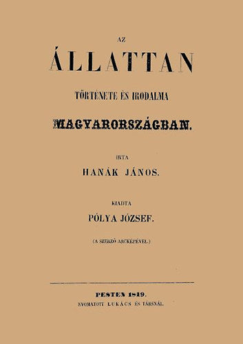 Az állattan története és irodalma Magyarországban