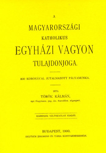 A magyarországi katholikus egyházi vagyon tulajdonjoga