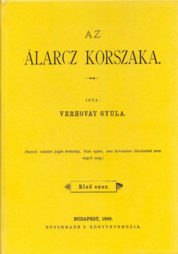 Az álarcz korszaka - Verhovay Gyula