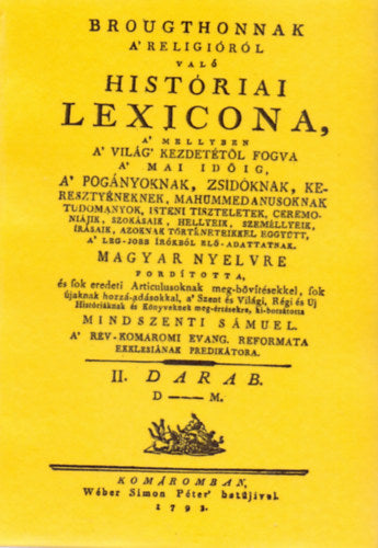 Brougthonnak a religióról való históriai lexicona II. - (D-M.)