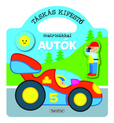 Táskás kifestő matricákkal - Autók - 
