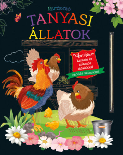 Rejtőzködő tanyasi állatok - Kifestőfüzet kaparós és színezős oldalakkal - 