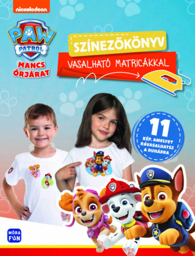 Mancs Őrjárat - Színezőkönyv vasalható matricákkal - 
