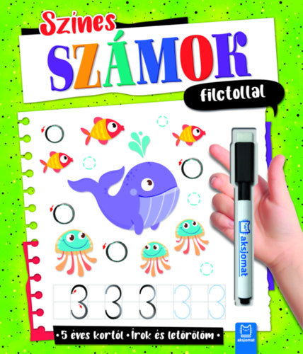 Színes számok filctollal - Írok és letörlöm - 5 éves kortól