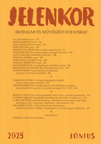 Jelenkor - Irodalmi és művészeti folyóirat - 2025. június