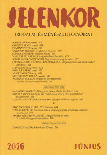 Jelenkor - Irodalmi és művészeti folyóirat - 2026. június