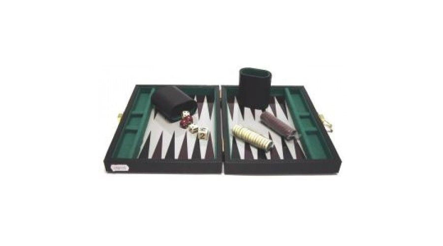 Backgammon, 23x17 cm fekete műbőr - 604066